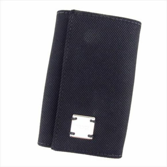 Fendi Key holder Key case Black Silver Woman unisex Authentic Used T7410 - Picture 1 of 7